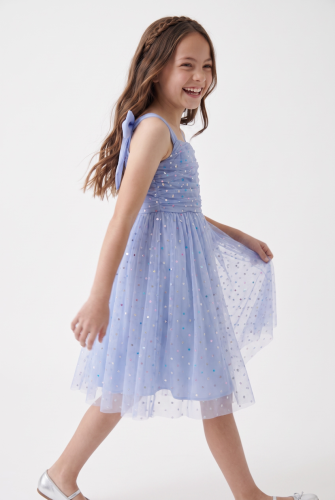 Rina Light Cornflower Blue Sequin Tulle Dress for Girls – Weddings and Birthdays