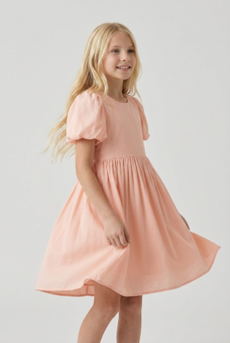Sia Pink Puff Sleeve Party Dress for Girls – Birthdays and Family Occasions