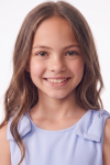 Harper light blue dress for girls – close-up of the neckline with bows on the shoulders