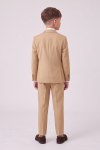 Liam beige suit for boys – back of the blazer and trousers, back view