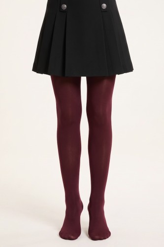 Burgundy 40 Denier Opaque Tights for Girls – Christmas and Winter Parties