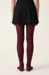 Burgundy 40 denier tights for girls on a model – back view