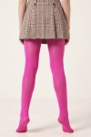 Fuchsia tights for girls on a model – back view