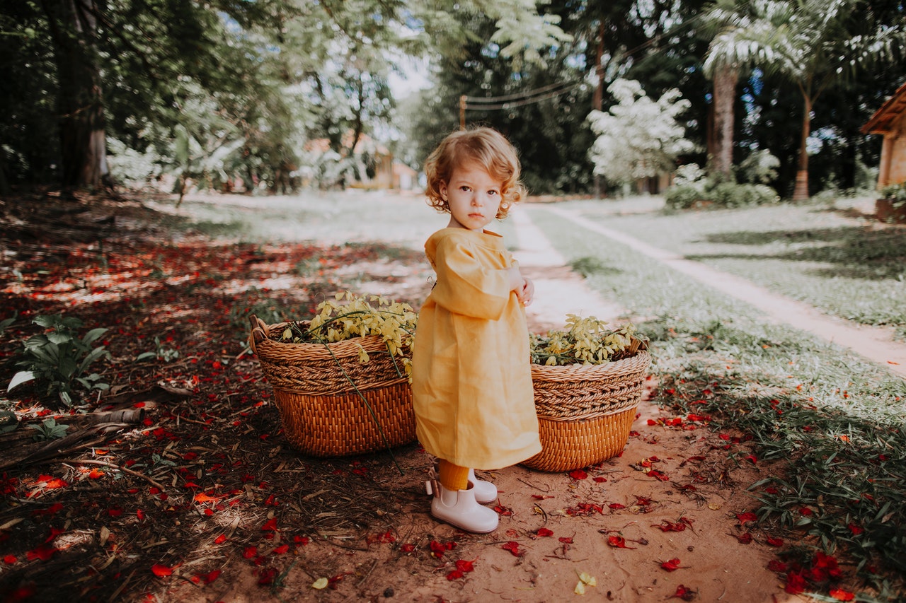 A baby's christening, i.n. the first girls dress for such an important ceremony
